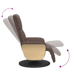 Fauteuil inclinable de massage repose-pieds marron similicuir