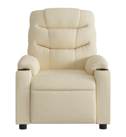 Fauteuil inclinable de massage électrique crème tissu