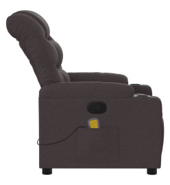 Fauteuil de massage inclinable Marron foncé Tissu