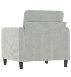 Fauteuil Gris clair 60 cm Velours