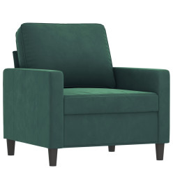 Fauteuil avec repose-pied Vert foncé 60 cm Velours