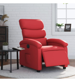 Fauteuil inclinable électrique Rouge Similicuir