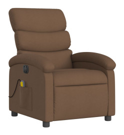 Fauteuil inclinable de massage électrique marron tissu