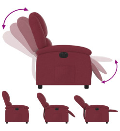 Fauteuil inclinable électrique Rouge bordeaux Tissu