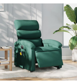 Fauteuil de massage inclinable électrique Vert foncé Tissu