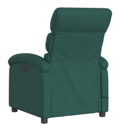 Fauteuil de massage inclinable électrique Vert foncé Tissu