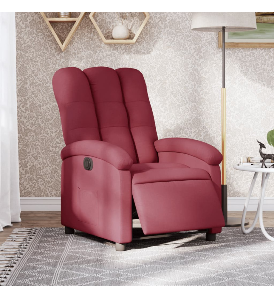 Fauteuil inclinable électrique Rouge bordeaux Tissu