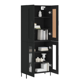 Buffet haut Noir 69,5x34x180 cm Bois d'ingénierie