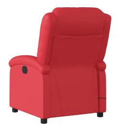 Fauteuil de massage inclinable électrique rouge similicuir