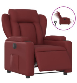 Fauteuil inclinable électrique Rouge bordeaux Similicuir