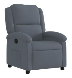 Fauteuil inclinable électrique Gris foncé Velours