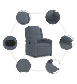 Fauteuil inclinable électrique Gris foncé Velours