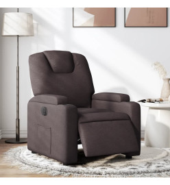 Fauteuil inclinable électrique Marron foncé Tissu