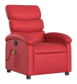 Fauteuil de massage inclinable électrique rouge similicuir