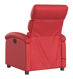 Fauteuil de massage inclinable électrique rouge similicuir