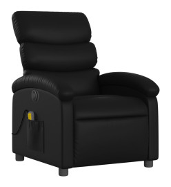 Fauteuil de massage inclinable électrique noir similicuir