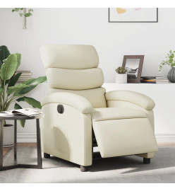 Fauteuil inclinable électrique Crème Similicuir