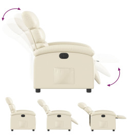 Fauteuil inclinable électrique Crème Similicuir