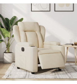 Fauteuil inclinable électrique Crème Tissu