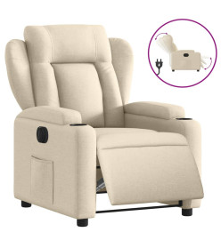 Fauteuil inclinable électrique Crème Tissu