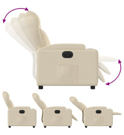 Fauteuil inclinable électrique Crème Tissu