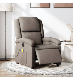 Fauteuil de massage inclinable électrique Taupe Tissu