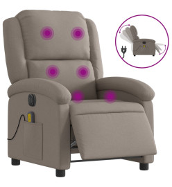 Fauteuil de massage inclinable électrique Taupe Tissu