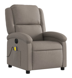 Fauteuil de massage inclinable électrique Taupe Tissu