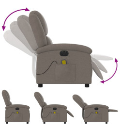 Fauteuil de massage inclinable électrique Taupe Tissu