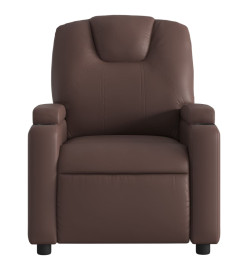 Fauteuil de massage inclinable électrique marron similicuir