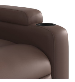 Fauteuil de massage inclinable électrique marron similicuir