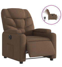 Fauteuil inclinable électrique Marron Tissu