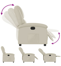 Fauteuil inclinable électrique Crème Similicuir