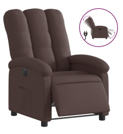 Fauteuil inclinable électrique Marron foncé Tissu