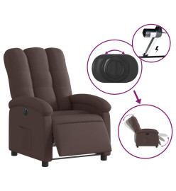 Fauteuil inclinable électrique Marron foncé Tissu