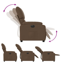 Fauteuil inclinable électrique Marron Tissu