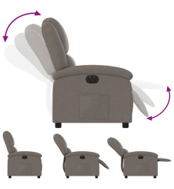 Fauteuil inclinable électrique Taupe Tissu