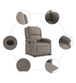 Fauteuil inclinable électrique Taupe Tissu