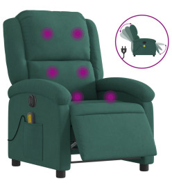 Fauteuil inclinable de massage électrique vert foncé velours