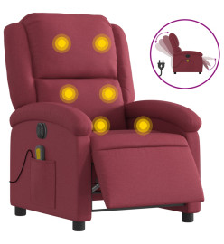 Fauteuil de massage inclinable électrique Rouge bordeaux Tissu