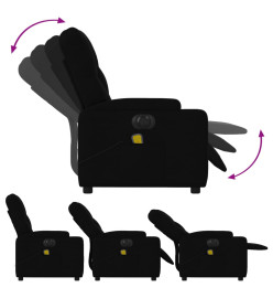 Fauteuil de massage inclinable électrique Noir Tissu