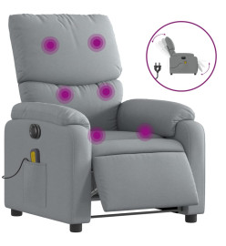 Fauteuil de massage inclinable électrique gris clair tissu