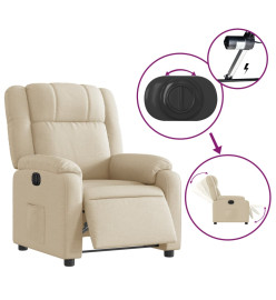 Fauteuil inclinable électrique Crème Tissu