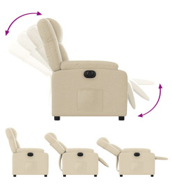 Fauteuil inclinable électrique Crème Tissu