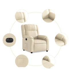 Fauteuil inclinable électrique Crème Tissu