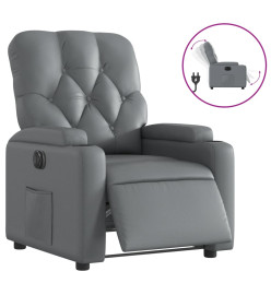 Fauteuil inclinable électrique Gris Similicuir