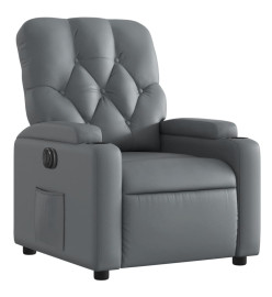 Fauteuil inclinable électrique Gris Similicuir