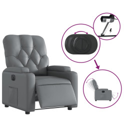 Fauteuil inclinable électrique Gris Similicuir