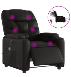 Fauteuil de massage inclinable électrique noir similicuir