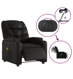 Fauteuil de massage inclinable électrique noir similicuir